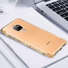 Silikon Schutzhülle Ultra Dünn Tasche Durchsichtig Transparent S02 für Huawei Mate 20 Gold