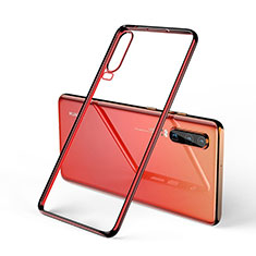 Silikon Schutzhülle Ultra Dünn Tasche Durchsichtig Transparent S02 für Huawei P30 Rot