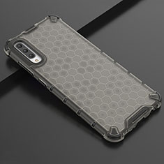 Silikon Schutzhülle Ultra Dünn Tasche Durchsichtig Transparent S02 für Samsung Galaxy A70S Schwarz