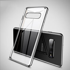 Silikon Schutzhülle Ultra Dünn Tasche Durchsichtig Transparent S02 für Samsung Galaxy S10 5G Silber