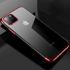 Silikon Schutzhülle Ultra Dünn Tasche Durchsichtig Transparent S03 für Apple iPhone 11 Pro Rot