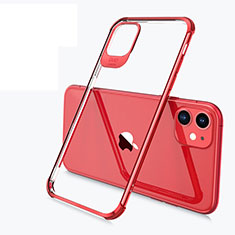 Silikon Schutzhülle Ultra Dünn Tasche Durchsichtig Transparent S03 für Apple iPhone 11 Rot