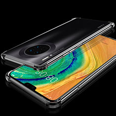 Silikon Schutzhülle Ultra Dünn Tasche Durchsichtig Transparent S03 für Huawei Mate 30 5G Schwarz