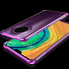 Silikon Schutzhülle Ultra Dünn Tasche Durchsichtig Transparent S03 für Huawei Mate 30E Pro 5G Violett