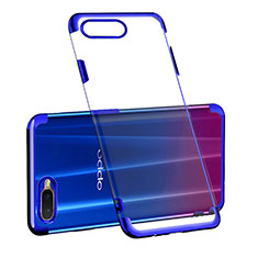 Silikon Schutzhülle Ultra Dünn Tasche Durchsichtig Transparent S03 für Oppo R15X Blau
