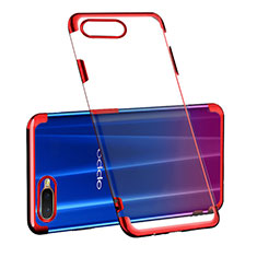Silikon Schutzhülle Ultra Dünn Tasche Durchsichtig Transparent S03 für Oppo R15X Rot