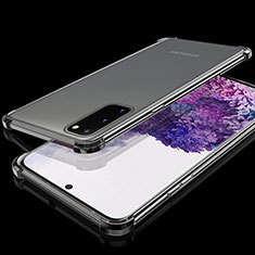 Silikon Schutzhülle Ultra Dünn Tasche Durchsichtig Transparent S03 für Samsung Galaxy S20 5G Schwarz