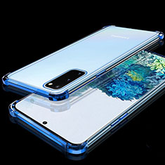 Silikon Schutzhülle Ultra Dünn Tasche Durchsichtig Transparent S03 für Samsung Galaxy S20 Blau