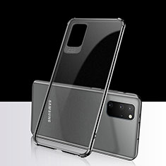 Silikon Schutzhülle Ultra Dünn Tasche Durchsichtig Transparent S03 für Samsung Galaxy S20 Plus Schwarz