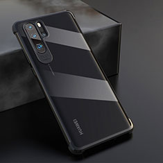 Silikon Schutzhülle Ultra Dünn Tasche Durchsichtig Transparent S04 für Huawei P30 Pro New Edition Schwarz