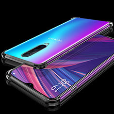 Silikon Schutzhülle Ultra Dünn Tasche Durchsichtig Transparent S05 für Oppo R17 Pro Schwarz