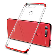 Silikon Schutzhülle Ultra Dünn Tasche Durchsichtig Transparent S06 für Huawei Honor V20 Rot