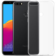 Silikon Schutzhülle Ultra Dünn Tasche Durchsichtig Transparent T02 für Huawei Y7 (2018) Klar