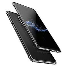 Silikon Schutzhülle Ultra Dünn Tasche Durchsichtig Transparent T02 für OnePlus 6 Schwarz