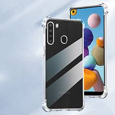 Silikon Schutzhülle Ultra Dünn Tasche Durchsichtig Transparent T02 für Samsung Galaxy A21 Klar