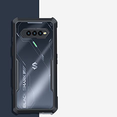 Silikon Schutzhülle Ultra Dünn Tasche Durchsichtig Transparent T02 für Xiaomi Black Shark 4S 5G Schwarz