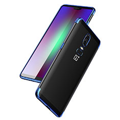 Silikon Schutzhülle Ultra Dünn Tasche Durchsichtig Transparent T03 für OnePlus 6 Blau