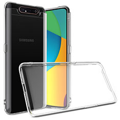 Silikon Schutzhülle Ultra Dünn Tasche Durchsichtig Transparent T03 für Samsung Galaxy A80 Klar