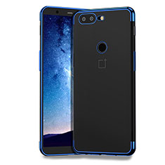 Silikon Schutzhülle Ultra Dünn Tasche Durchsichtig Transparent T04 für OnePlus 5T A5010 Blau