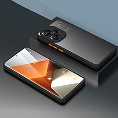 Silikon Schutzhülle Ultra Dünn Tasche Durchsichtig Transparent T04 für Xiaomi Redmi Note 13 Pro+ Plus 5G Schwarz