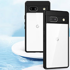 Silikon Schutzhülle Ultra Dünn Tasche Durchsichtig Transparent T07 für Google Pixel 7a 5G Schwarz