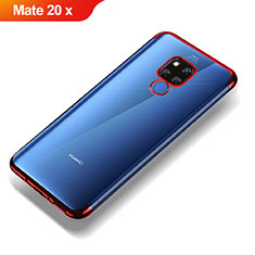 Silikon Schutzhülle Ultra Dünn Tasche Durchsichtig Transparent T07 für Huawei Mate 20 X Rot