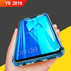 Silikon Schutzhülle Ultra Dünn Tasche Durchsichtig Transparent T07 für Huawei Y9 (2019) Hellblau