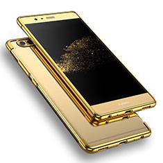 Silikon Schutzhülle Ultra Dünn Tasche Durchsichtig Transparent T09 für Huawei P9 Plus Gold