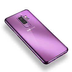 Silikon Schutzhülle Ultra Dünn Tasche Durchsichtig Transparent T09 für Samsung Galaxy S9 Plus Violett