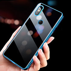Silikon Schutzhülle Ultra Dünn Tasche Durchsichtig Transparent T11 für Xiaomi Mi Mix 3 Blau