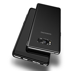 Silikon Schutzhülle Ultra Dünn Tasche Durchsichtig Transparent T14 für Samsung Galaxy S8 Schwarz
