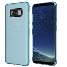 Silikon Schutzhülle Ultra Dünn Tasche Durchsichtig Transparent T15 für Samsung Galaxy S8 Plus Blau