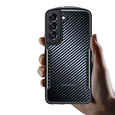 Silikon Schutzhülle Ultra Dünn Tasche Durchsichtig Transparent T16 für Samsung Galaxy S21 5G Schwarz