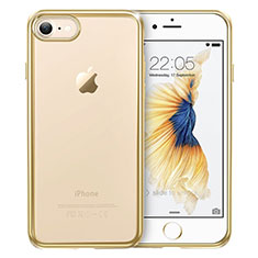 Silikon Schutzhülle Ultra Dünn Tasche Durchsichtig Transparent T18 für Apple iPhone 7 Gold