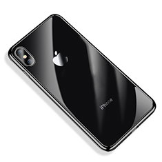 Silikon Schutzhülle Ultra Dünn Tasche Durchsichtig Transparent V03 für Apple iPhone X Schwarz