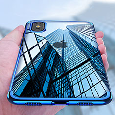 Silikon Schutzhülle Ultra Dünn Tasche Durchsichtig Transparent V07 für Apple iPhone X Blau