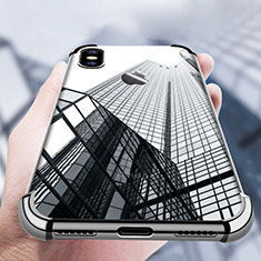 Silikon Schutzhülle Ultra Dünn Tasche Durchsichtig Transparent V14 für Apple iPhone Xs Max Schwarz