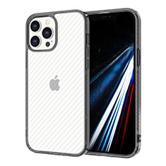 Silikon Schutzhülle Ultra Dünn Tasche Flexible Hülle Durchsichtig Transparent YJ1 für Apple iPhone 13 Pro Max Schwarz