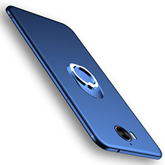 Silikon Schutzhülle Ultra Dünn Tasche Silikon mit Fingerring Ständer für Huawei Y5 III Y5 3 Blau