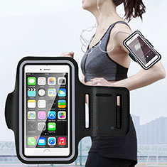 Sport Armband Handytasche Sportarmband Laufen Joggen Universal B02 für Samsung Galaxy A12 Nacho Schwarz