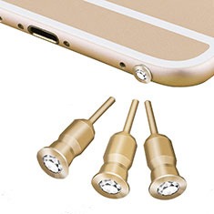 Staubschutz Stöpsel Passend Jack 3.5mm Android Apple Universal D02 für Accessoires Telephone Casques Ecouteurs Gold
