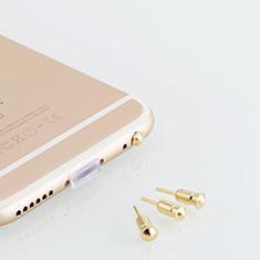 Staubschutz Stöpsel Passend Jack 3.5mm Android Apple Universal D05 für Sharp Aquos Sense4 Basic Gold