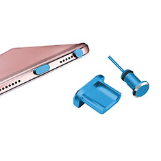 Staubschutz Stöpsel Passend USB-B Jack Android Universal H01 für Accessoires Telephone Casques Ecouteurs Blau