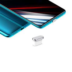 Staubschutz Stöpsel Passend USB-C Jack Type-C Universal H02 für Huawei Honor 8X Silber
