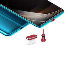 Staubschutz Stöpsel Passend USB-C Jack Type-C Universal H03 für Huawei Honor X10 Max 5G Rot