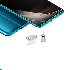 Staubschutz Stöpsel Passend USB-C Jack Type-C Universal H03 für Huawei Honor Magic6 Lite 5G Silber