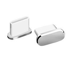 Staubschutz Stöpsel Passend USB-C Jack Type-C Universal H06 für Apple iPhone 15 Pro Silber