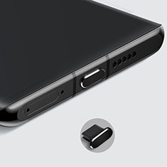 Staubschutz Stöpsel Passend USB-C Jack Type-C Universal H08 für Samsung Galaxy A6s Schwarz
