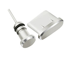 Staubschutz Stöpsel Passend USB-C Jack Type-C Universal H09 für Oppo A16K Silber