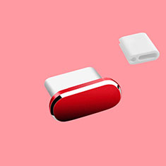 Staubschutz Stöpsel Passend USB-C Jack Type-C Universal H10 für Oppo F19 Pro Rot